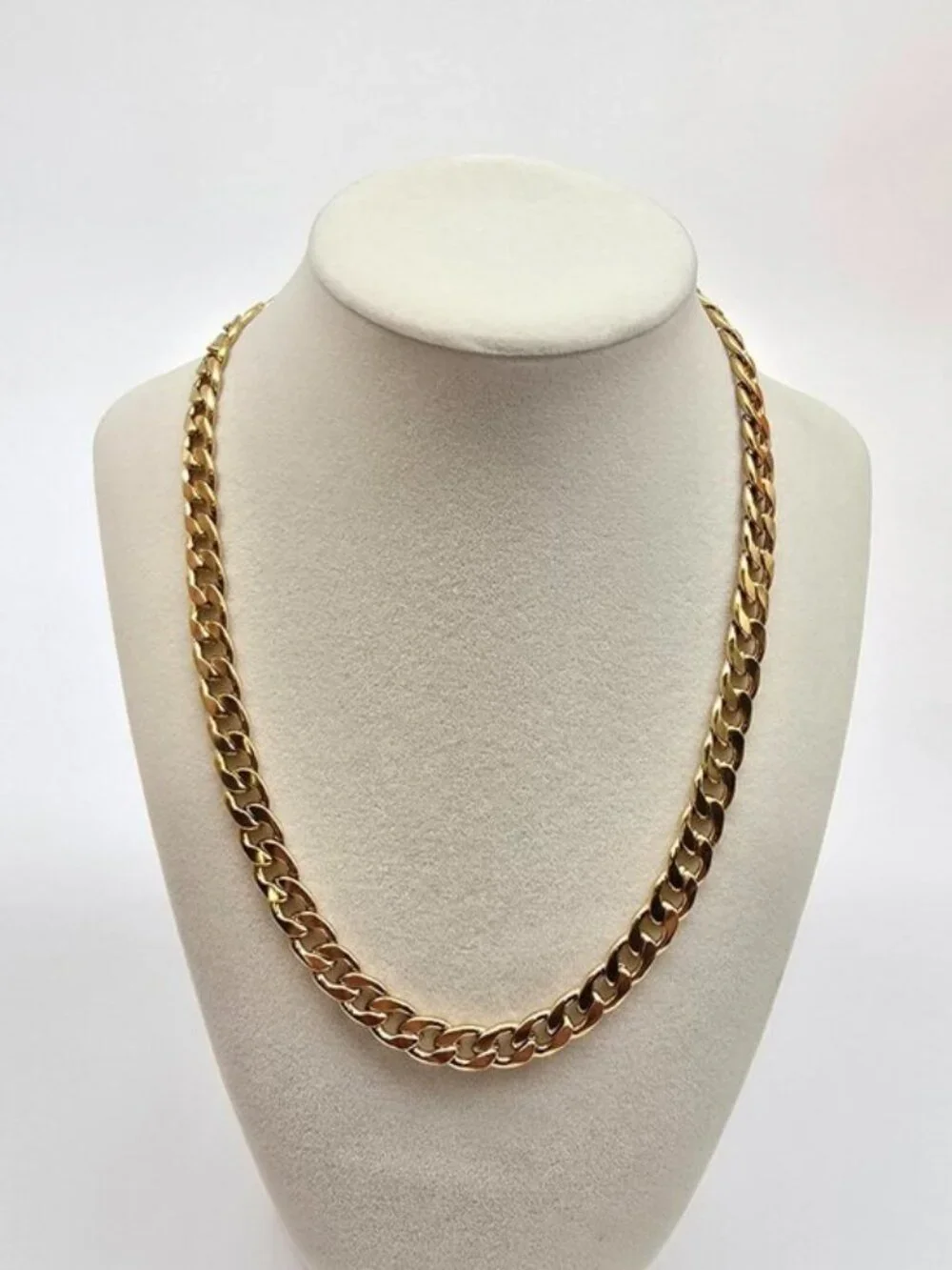 Authentic Louis Vuitgon Gold Padlock Pendant w/ Unbranded Cuban Stainless Steel